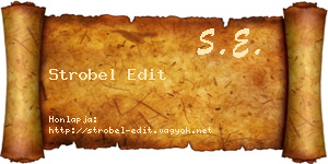 Strobel Edit névjegykártya